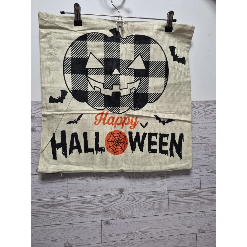 Lot Of 2 Pillow Covers Halloween design Fits Size  18x18 Pillows Trick Or Treat